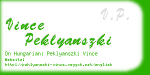 vince peklyanszki business card